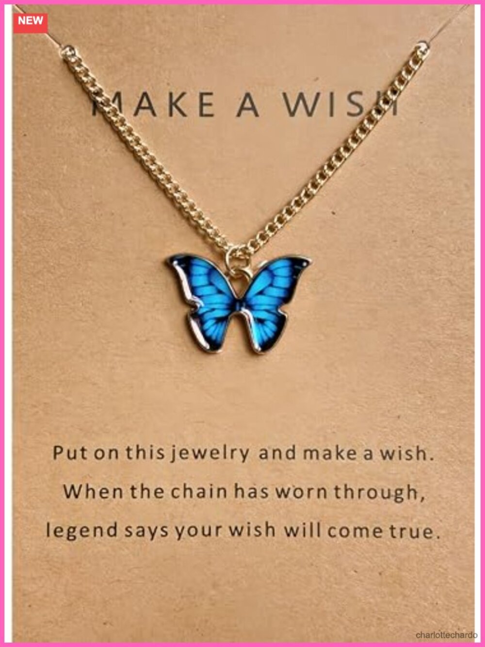 Butterfly Pendant Necklace Dainty Charm Jewelry for Women Gift with Message Card